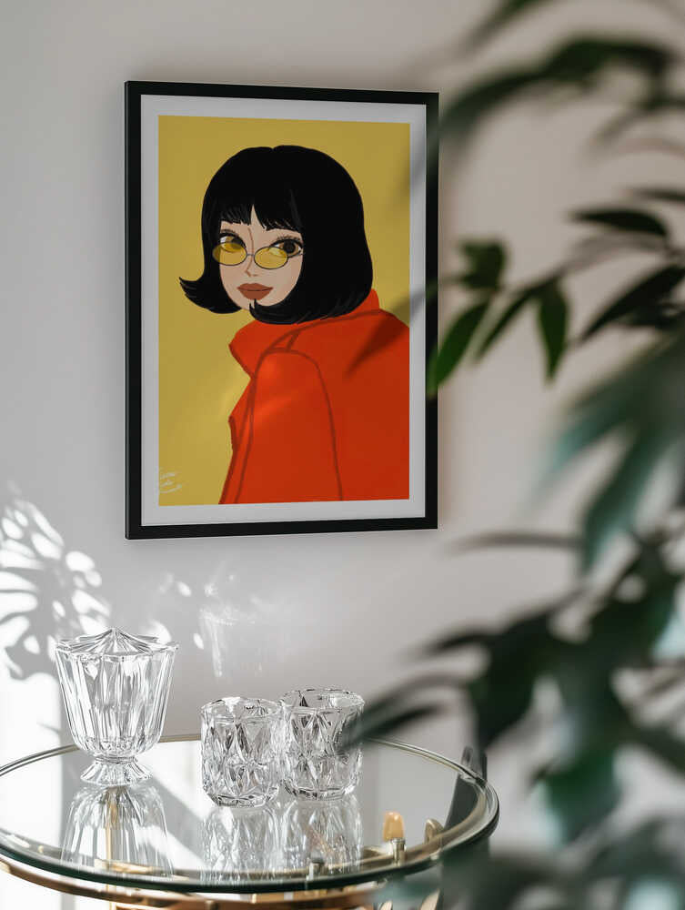 Stylish Woman Yellow Glasses, arte de Dianne Nicole Fernando