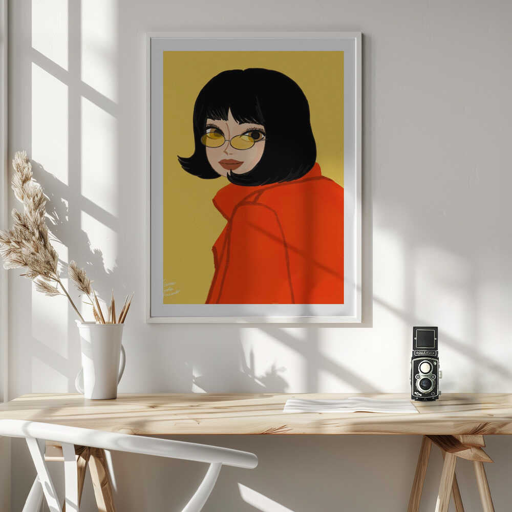Stylish Woman Yellow Glasses, arte de Dianne Nicole Fernando