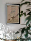 Paris Window View Illustration with Rustic Desk, arte de Katharina Puritscher