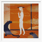 Mysterious Woman and Panthers, arte de Luca di Napoli