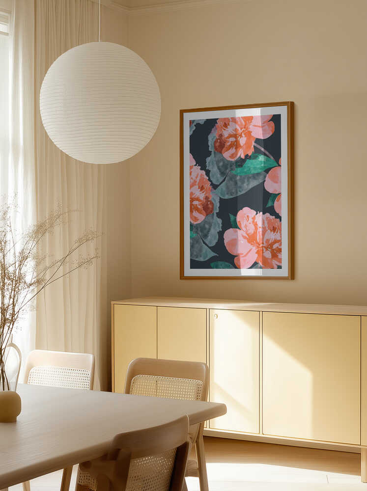 Vibrant Peony Bloom Pattern, arte de Uma Gokhale
