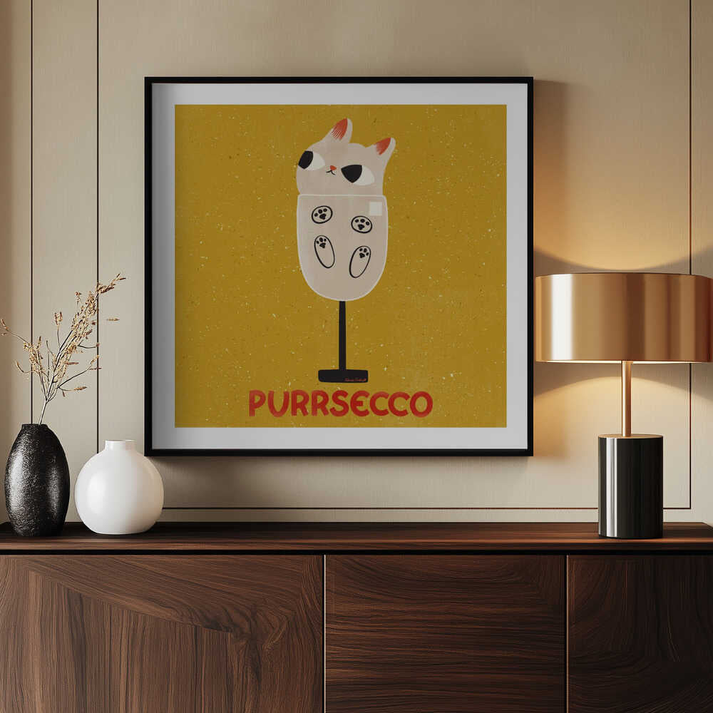Purrsecco, arte de Carrie Cantwell