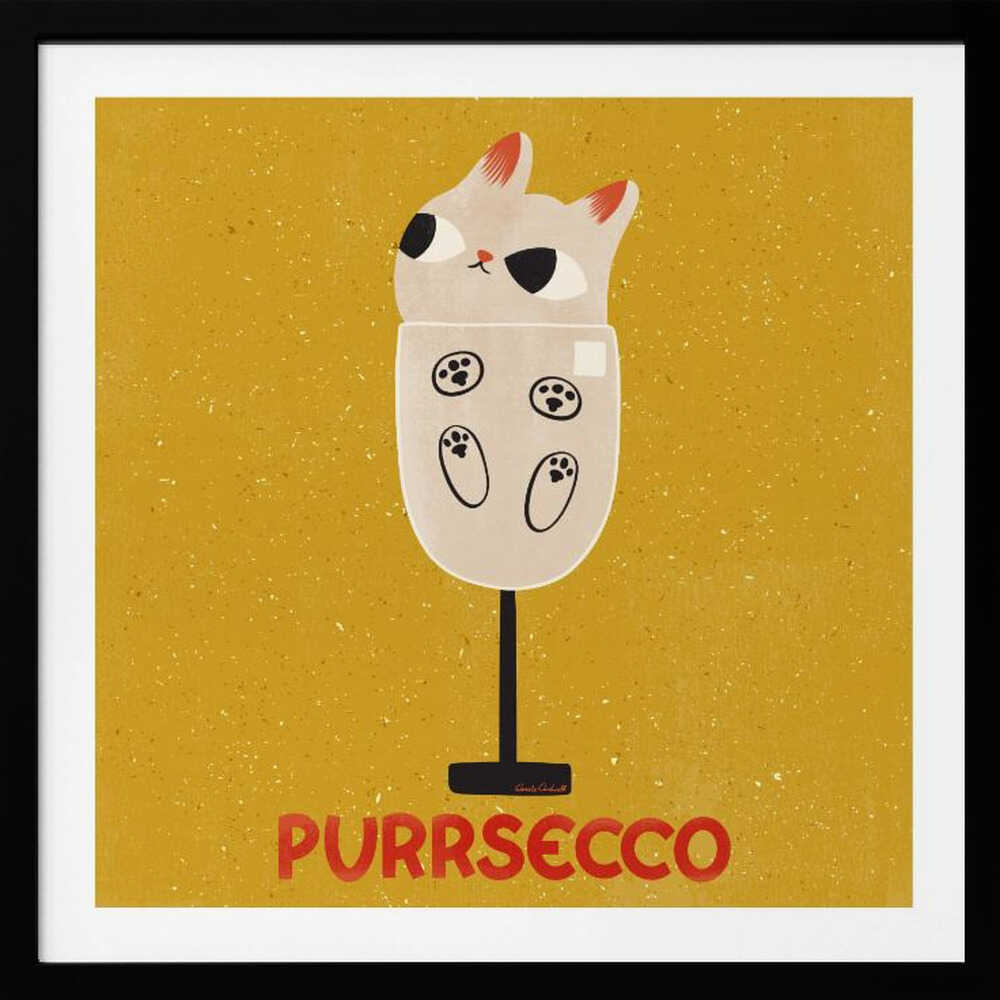 Purrsecco, arte de Carrie Cantwell