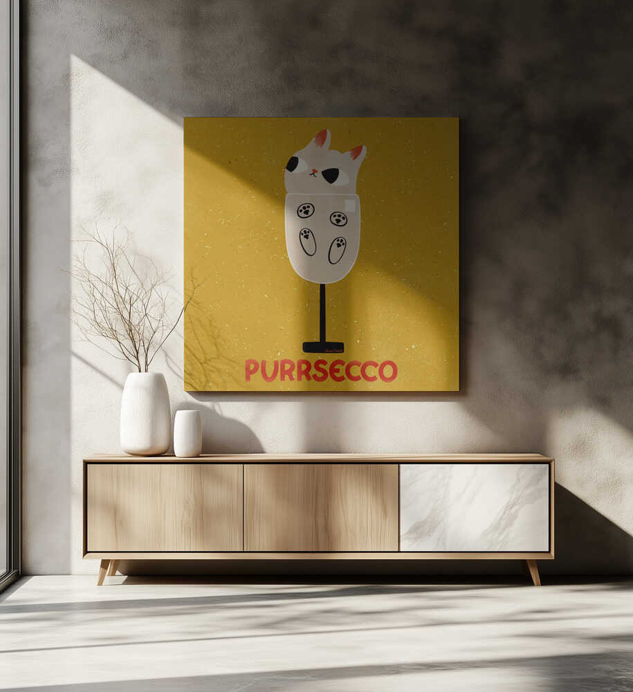 Purrsecco, arte de Carrie Cantwell