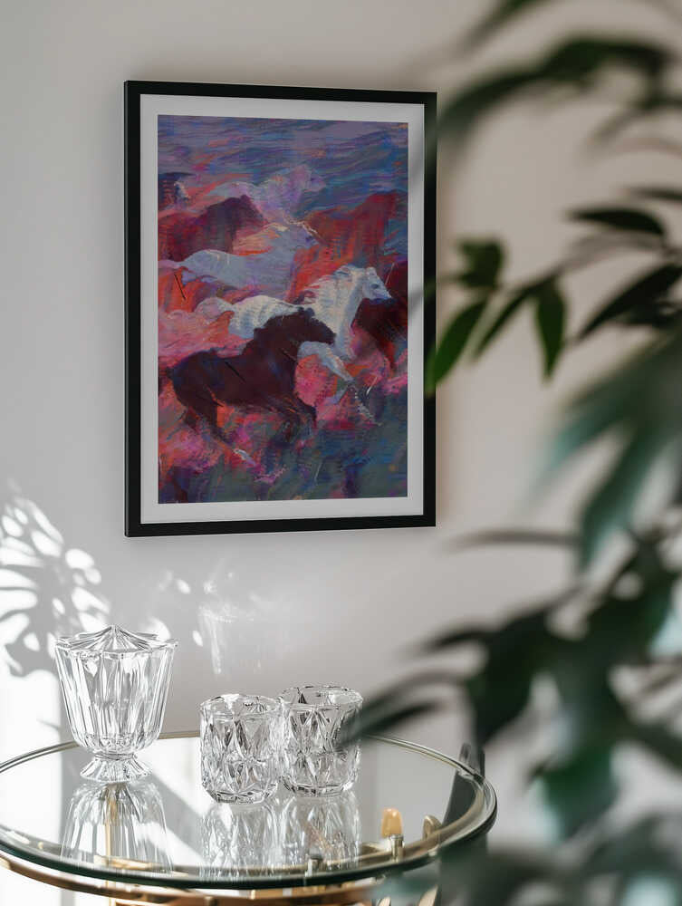 Vibrant Running Horses, arte de Uma Gokhale