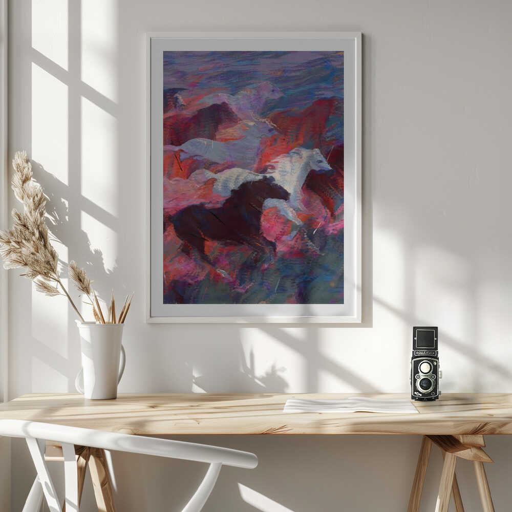 Vibrant Running Horses, arte de Uma Gokhale