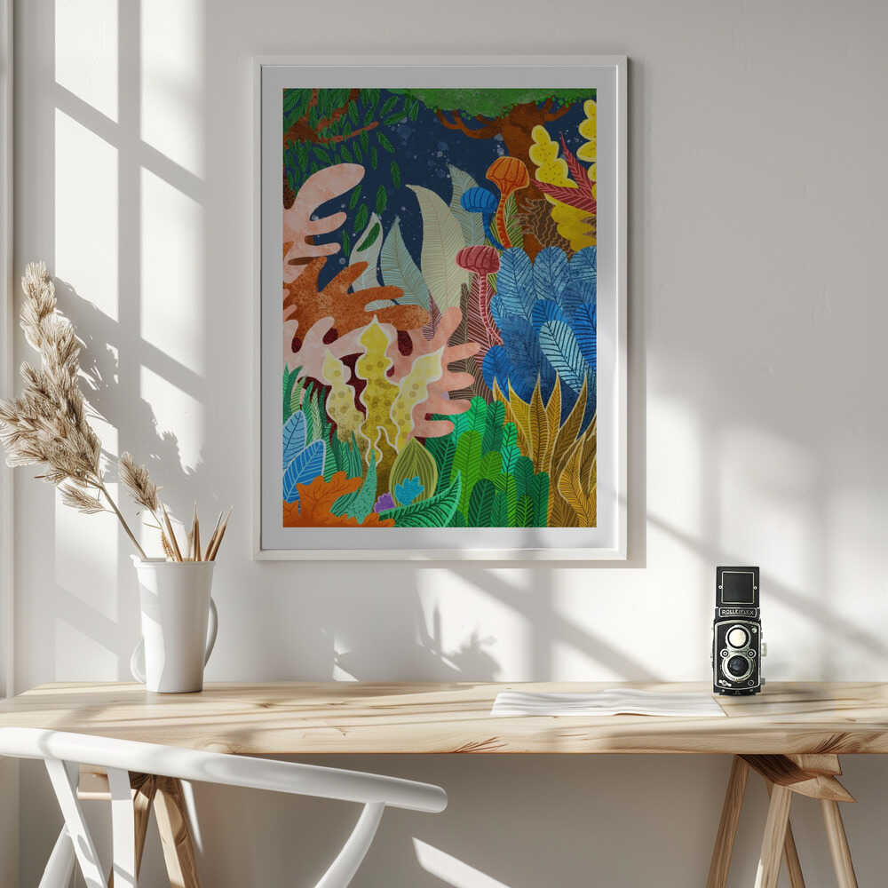 Vibrant Jungle Flora, arte de Uma Gokhale