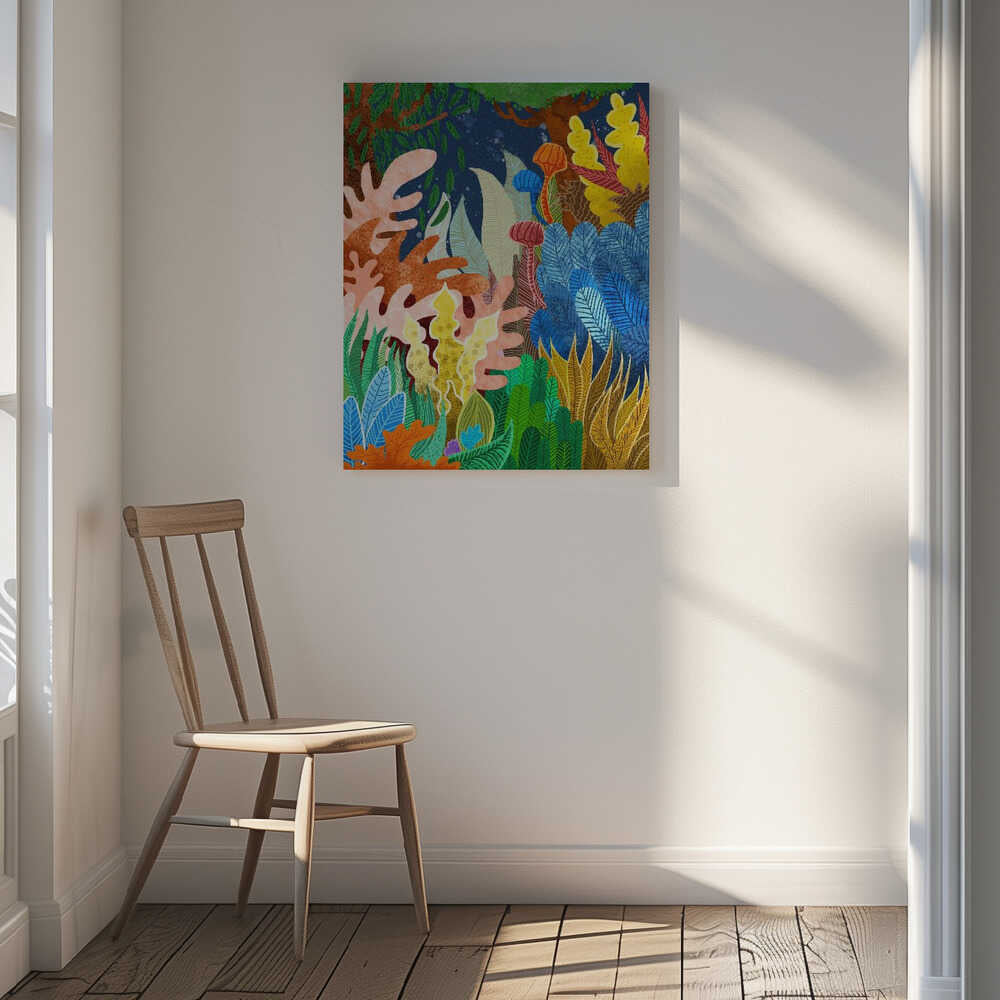 Vibrant Jungle Flora, arte de Uma Gokhale