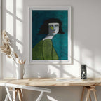 Pensive Green Portrait, arte de Sharyn Bursic