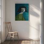 Pensive Green Portrait, arte de Sharyn Bursic