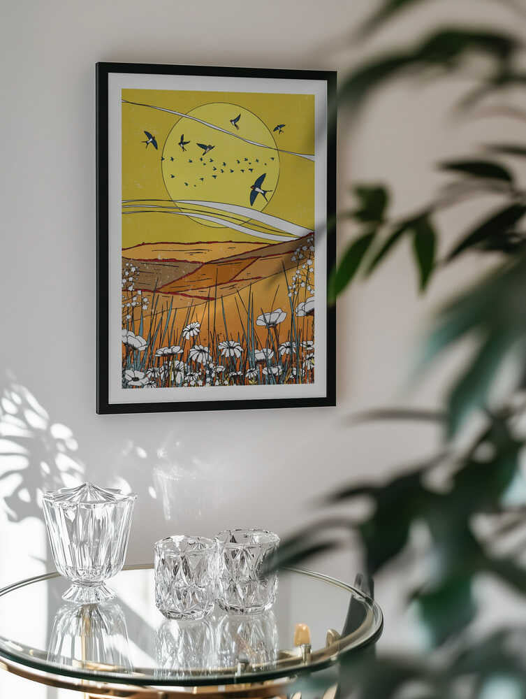 Golden Hour Swallows, arte de Nicholas