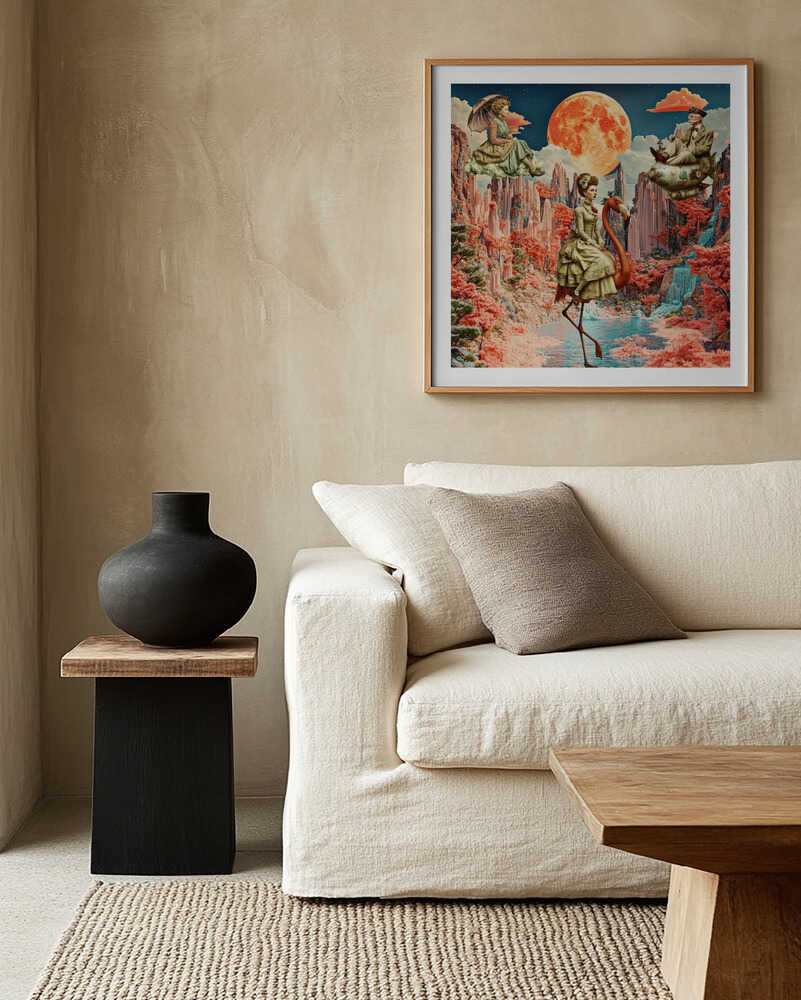 Flamingo Moon Fantasy, arte de Sue Skellern