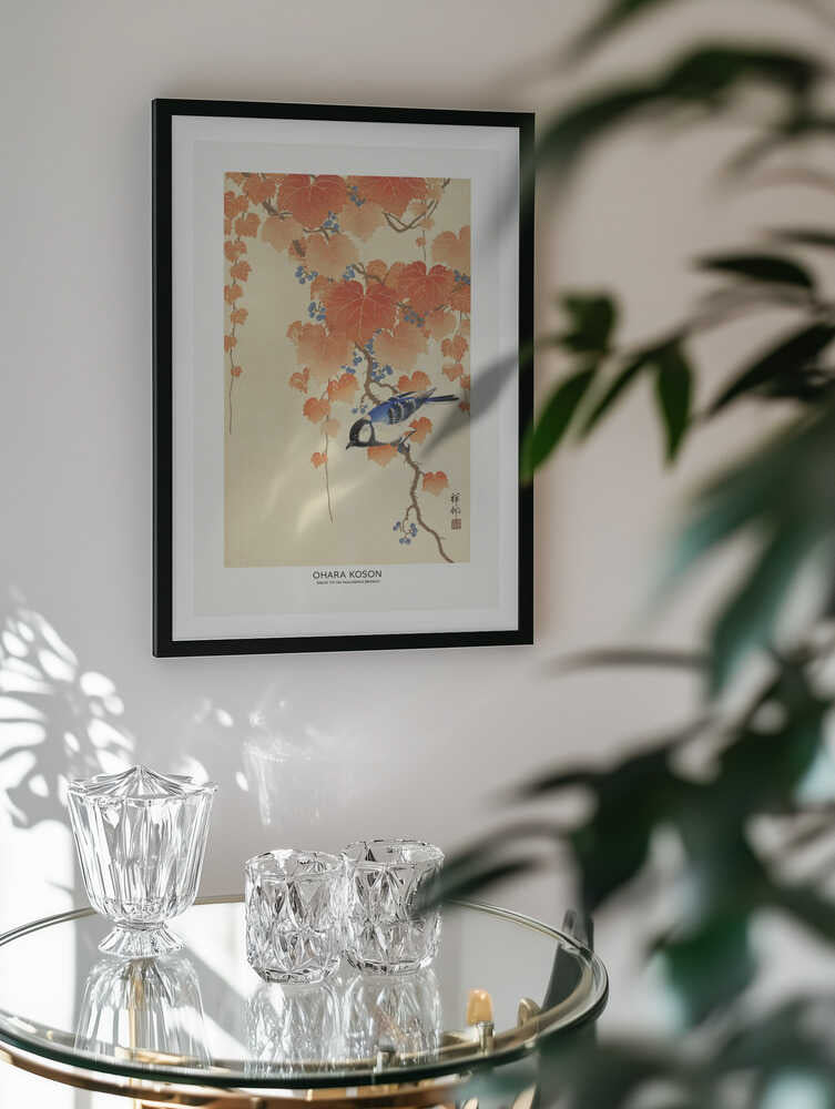 Great Tit On Paulownia Branch, arte de Ohara Koson