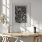 Talismanic Tiger (20th Century) Vintage Japanese Painting With Boarder, arte de Vintage Japanese