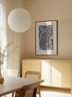 Talismanic Tiger (20th Century) Vintage Japanese Painting With Boarder, arte de Vintage Japanese