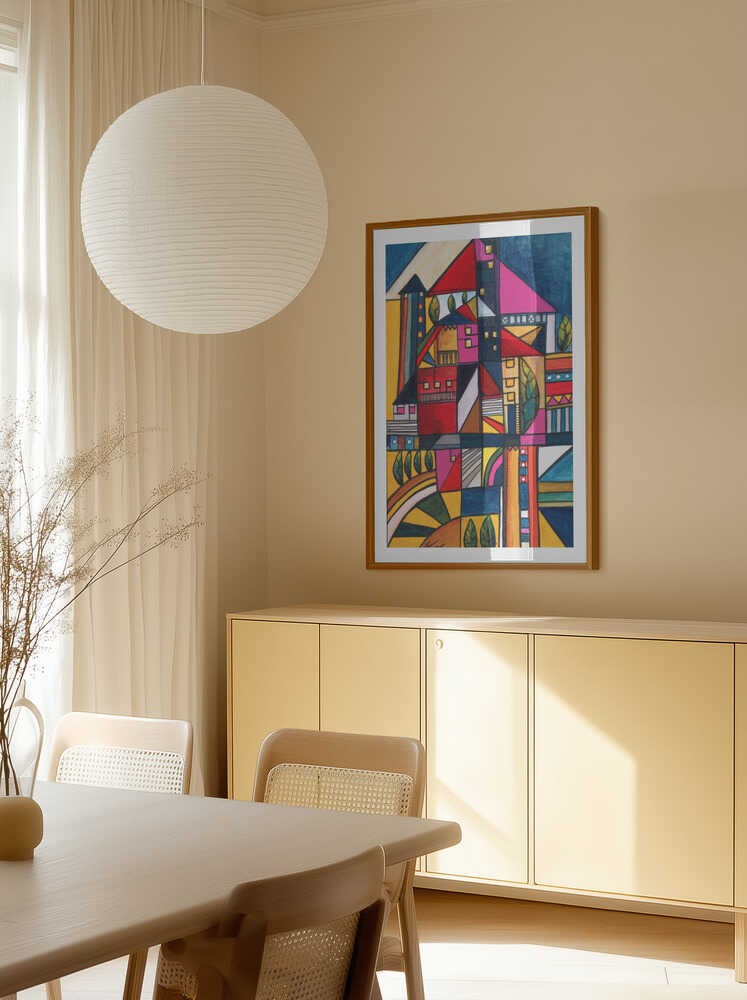 Vibrant Geometric Town, arte de Aniko Hencz