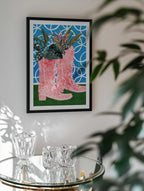 Pink Boots Green Plants, arte de Uma Gokhale