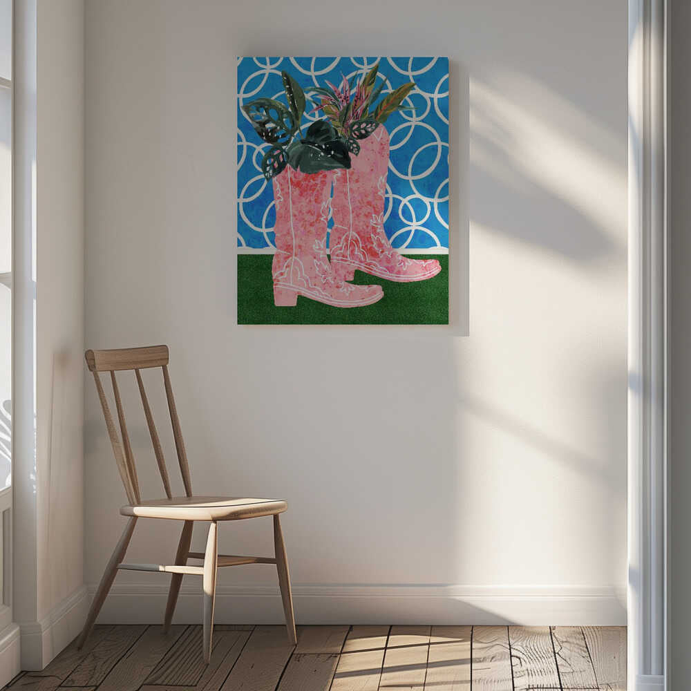 Pink Boots Green Plants, arte de Uma Gokhale