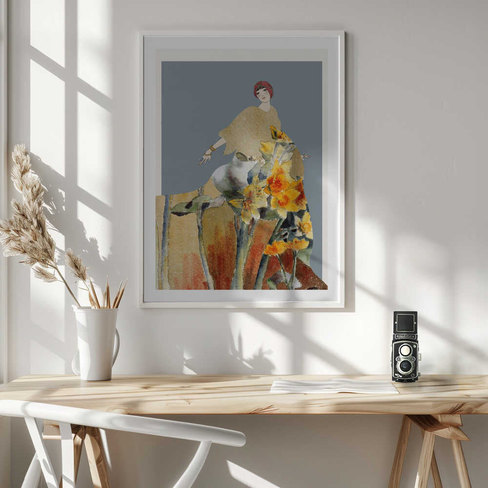 Golden Floral Woman, arte de Wild Violets