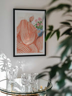 Serene Woman Pink Flowers, arte de Essa Van Reis