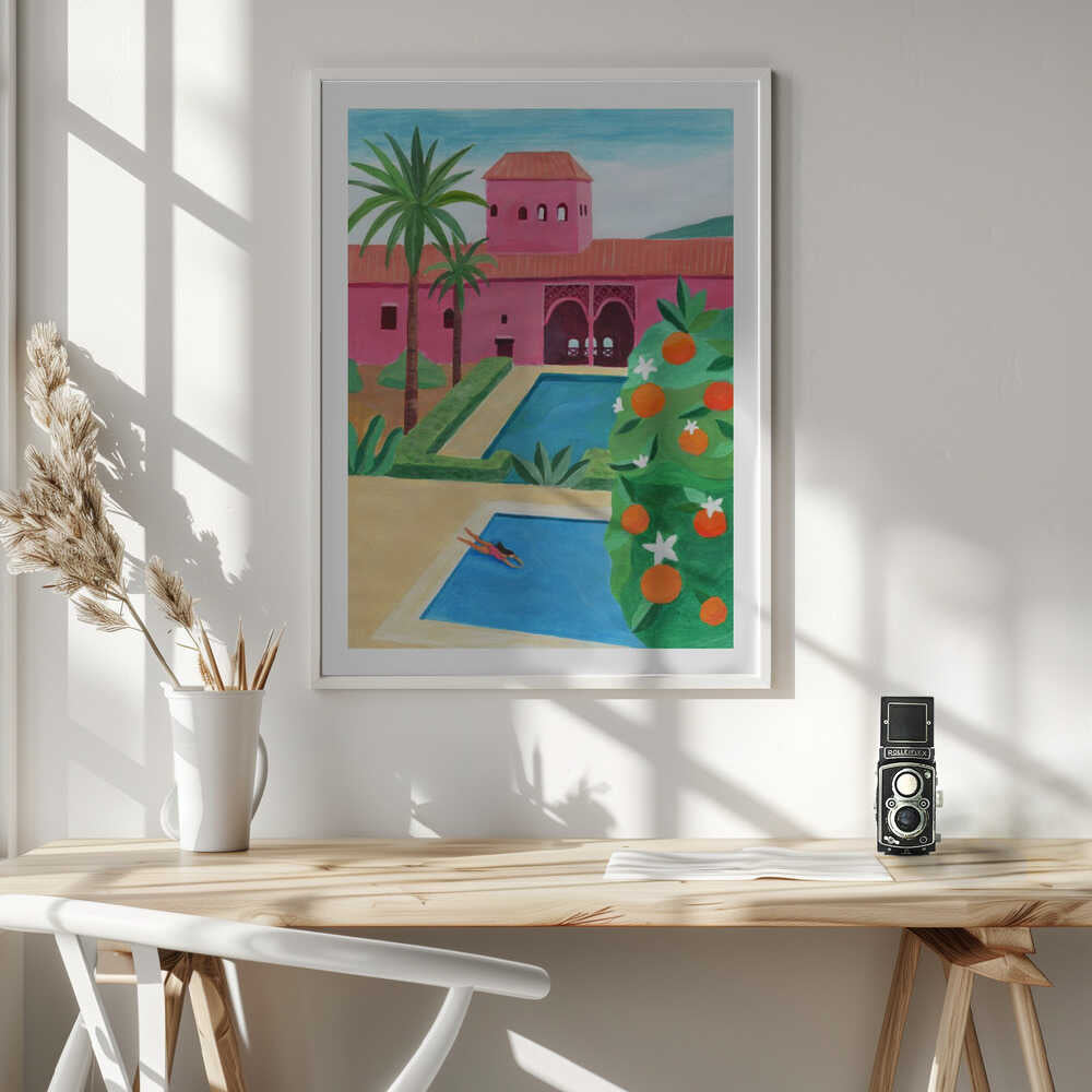 Pink Villa Pool Day, arte de Petra Lizde