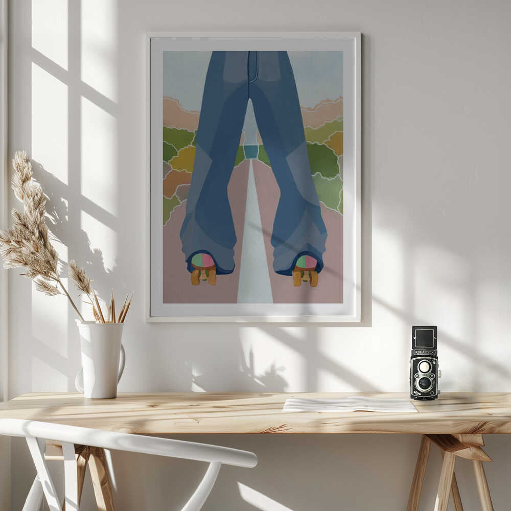 Retro Roller Skate Journey, arte de Essa Van Reis