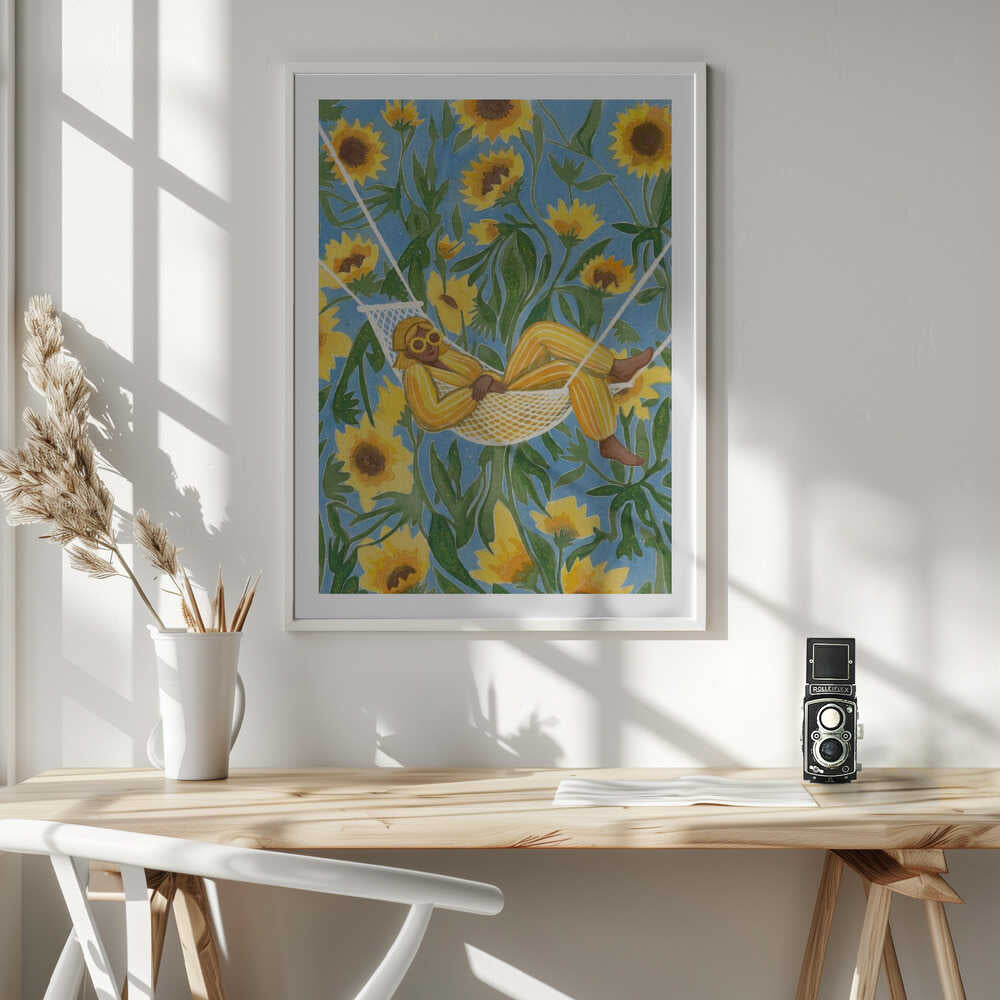 Relaxing Among Sunflowers, arte de Essa Van Reis