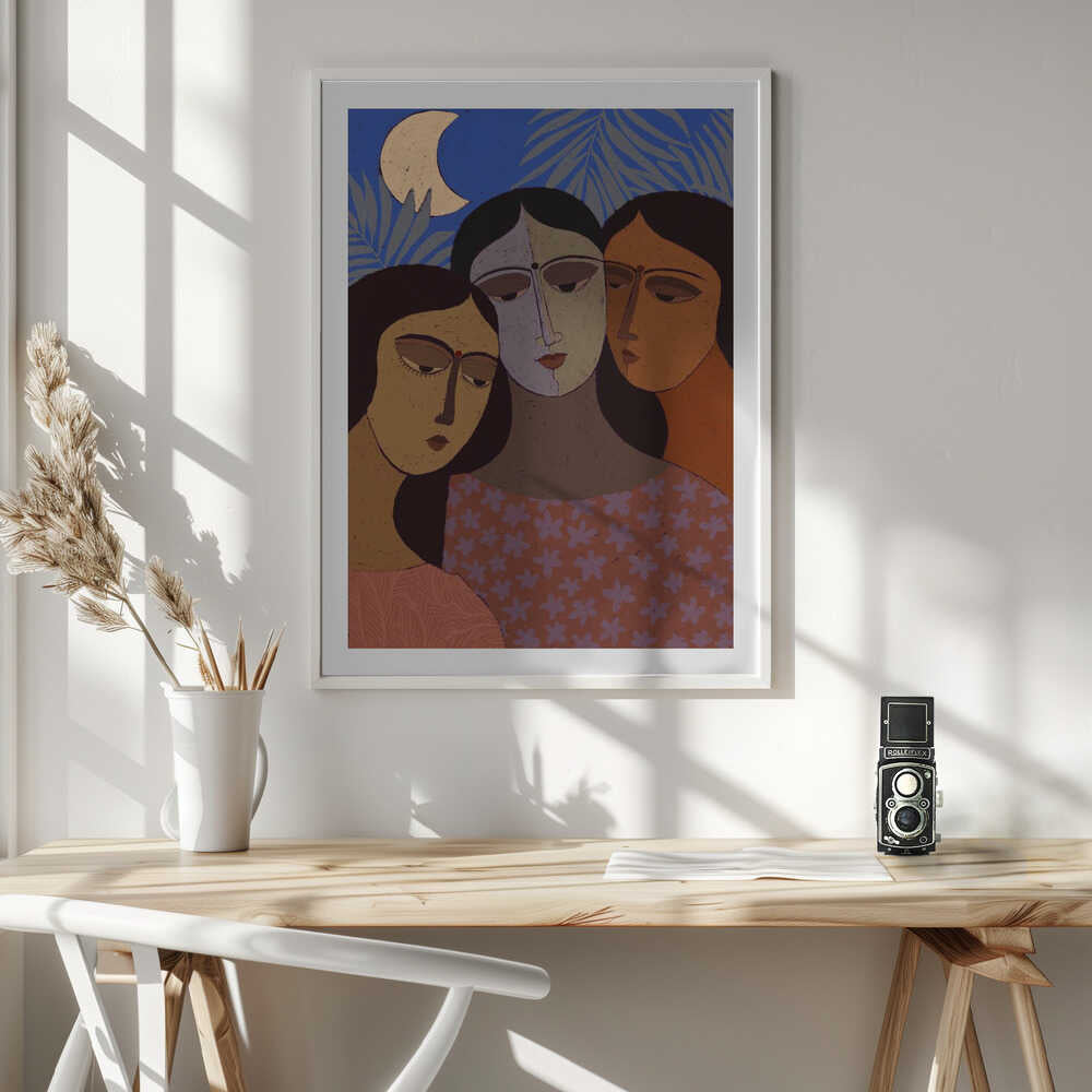 Three Women Under Moon, arte de Treechild