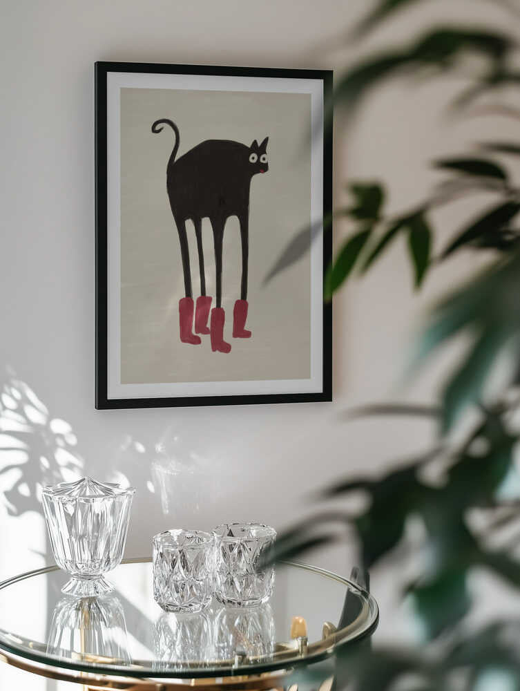 Funny Black Cat Boots, arte de The Art Concept