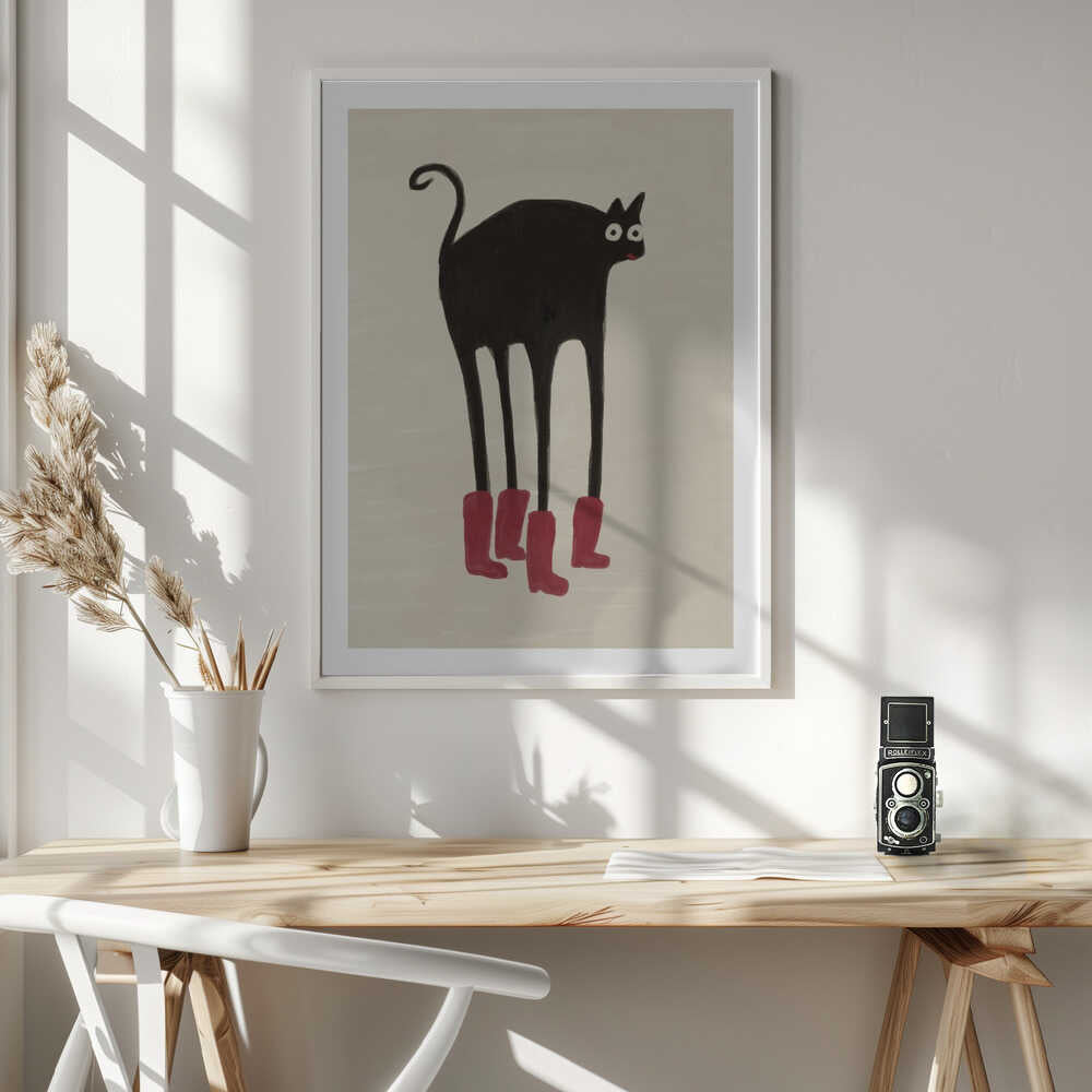 Funny Black Cat Boots, arte de The Art Concept