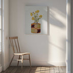Yellow Flowers Orange Vase, arte de Wild Violets