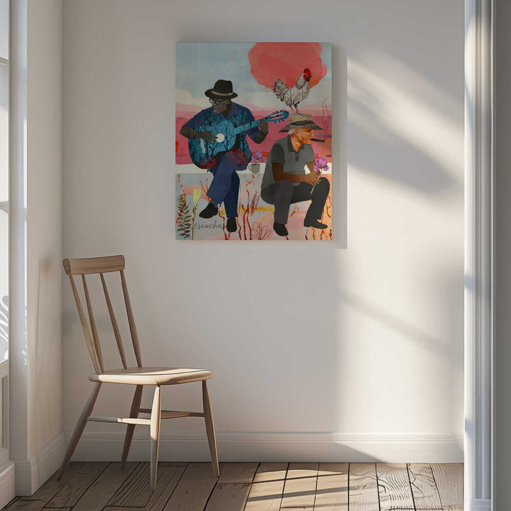 Cuban Men Musical Rooster, arte de Uma Gokhale