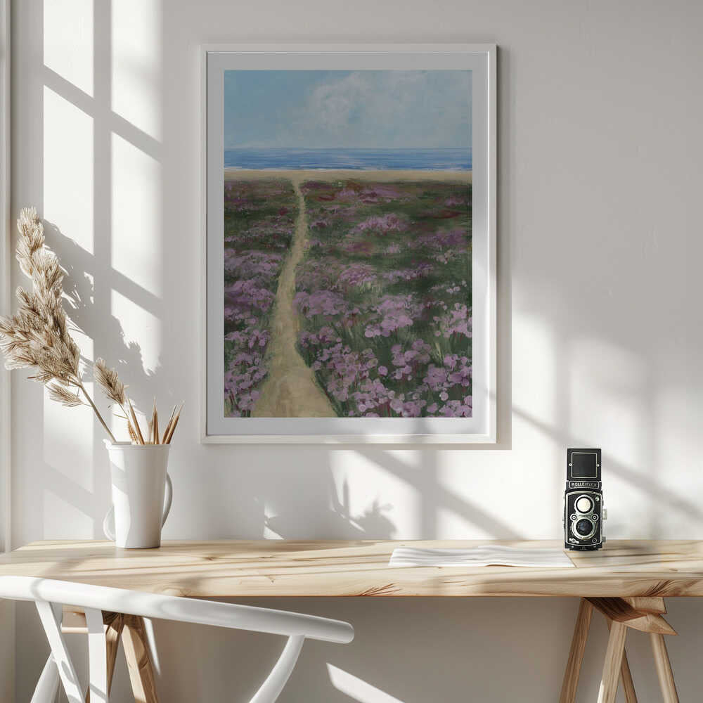 Purple Flowers Beach Path, arte de Rosana Laiz Blursbyai
