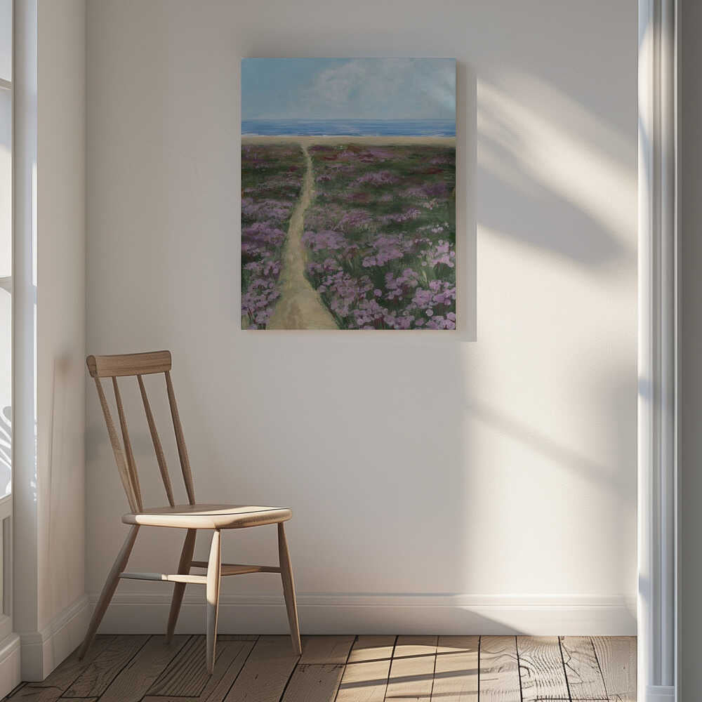 Purple Flowers Beach Path, arte de Rosana Laiz Blursbyai