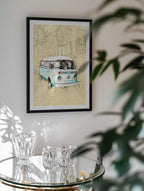 Vintage Camper Van Sketch, arte de Lembayung senja studio [Vintage Poster]
