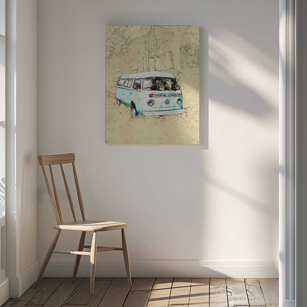 Vintage Camper Van Sketch, arte de Lembayung senja studio [Vintage Poster]
