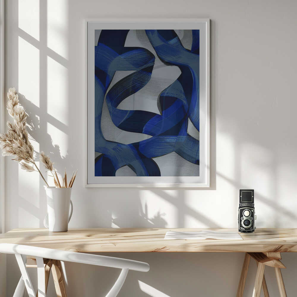 Flowing Indigo Curves