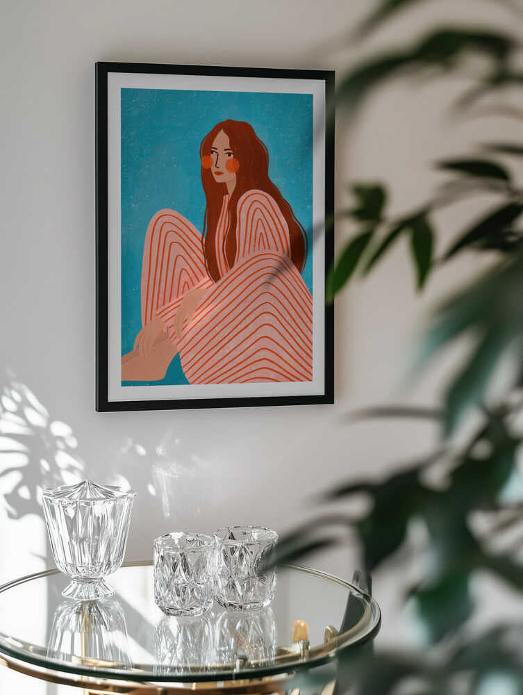 Serene Striped Woman