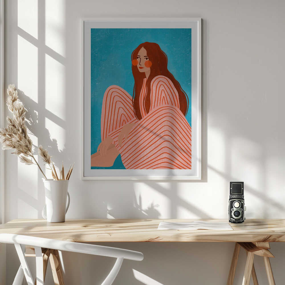 Serene Striped Woman