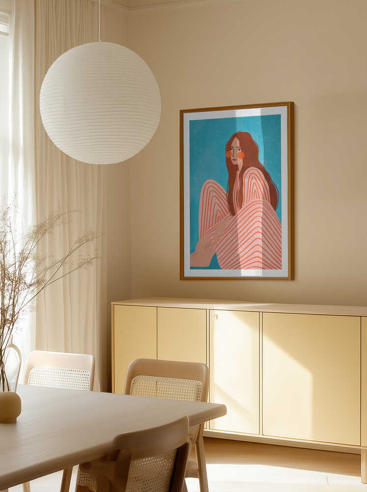 Serene Striped Woman