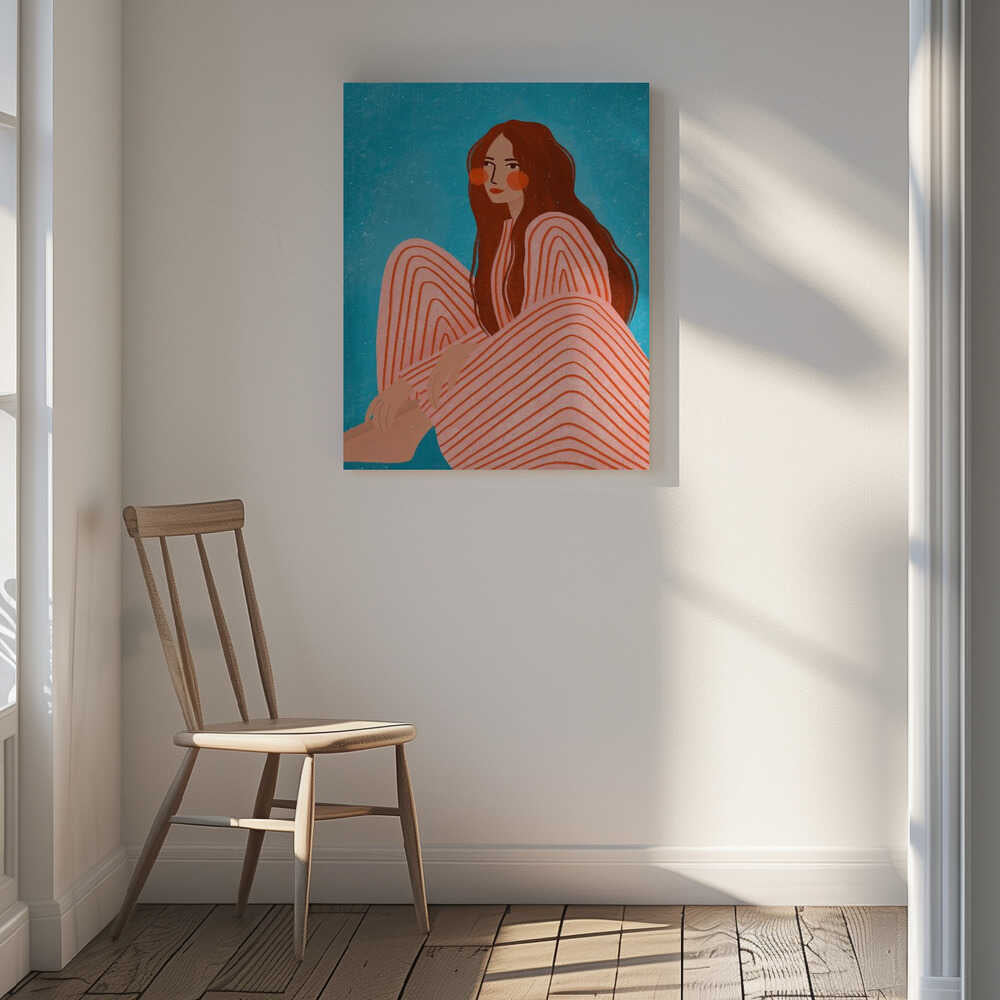 Serene Striped Woman