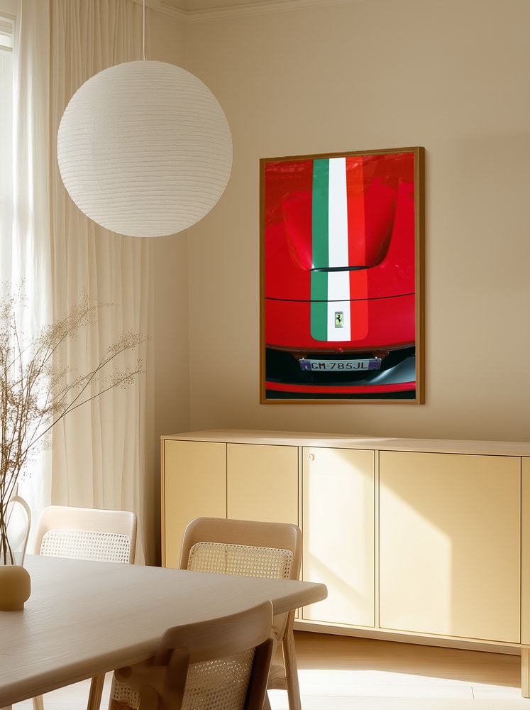 Red Sportscar Racing Stripes