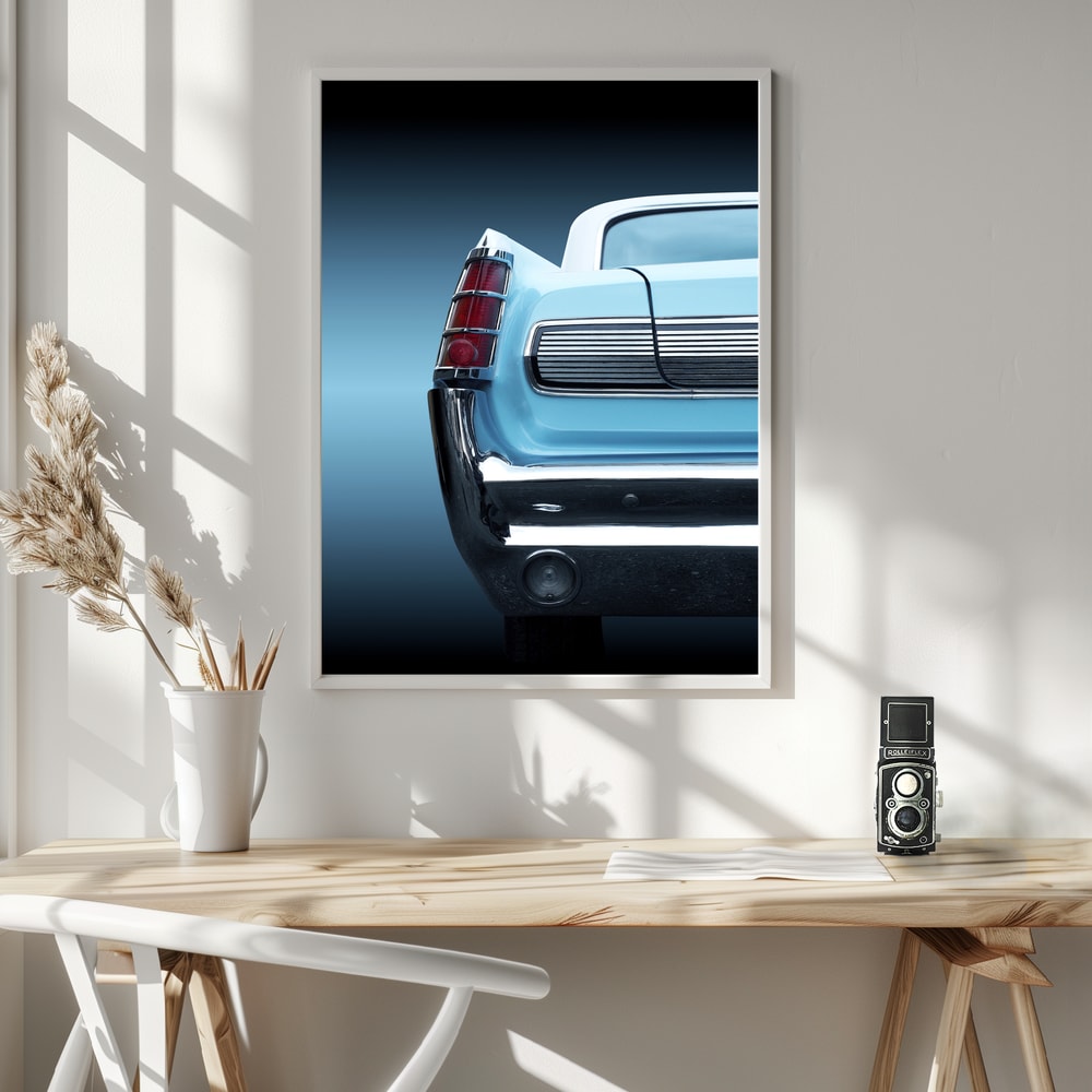 Sleek Blue Classic Car
