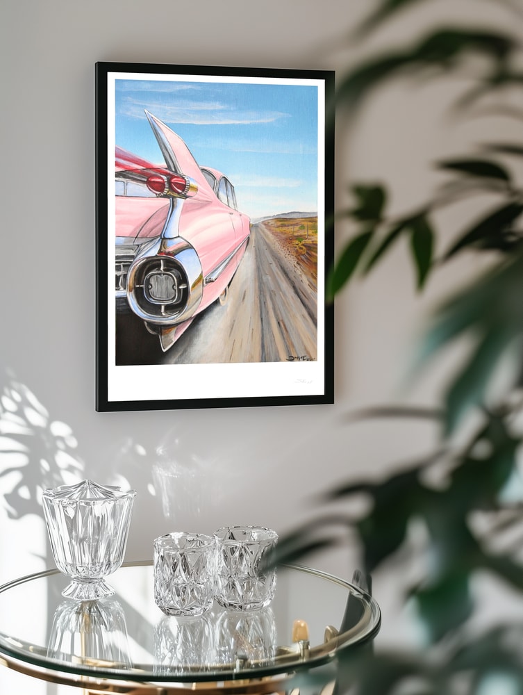 Pink Car Open Road