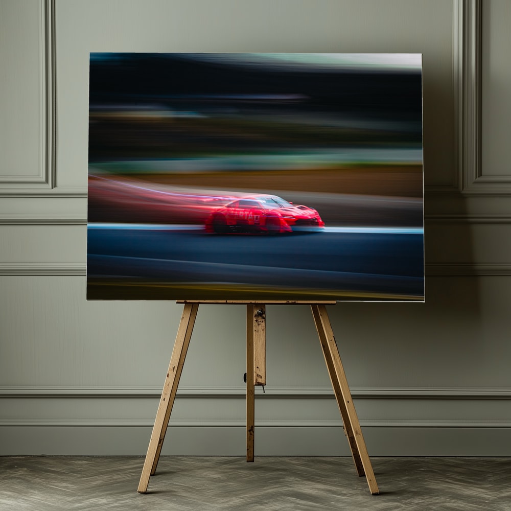 Speeding Red Race Car