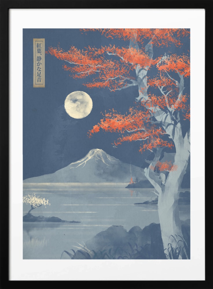 Autumn Moon Over Fuji