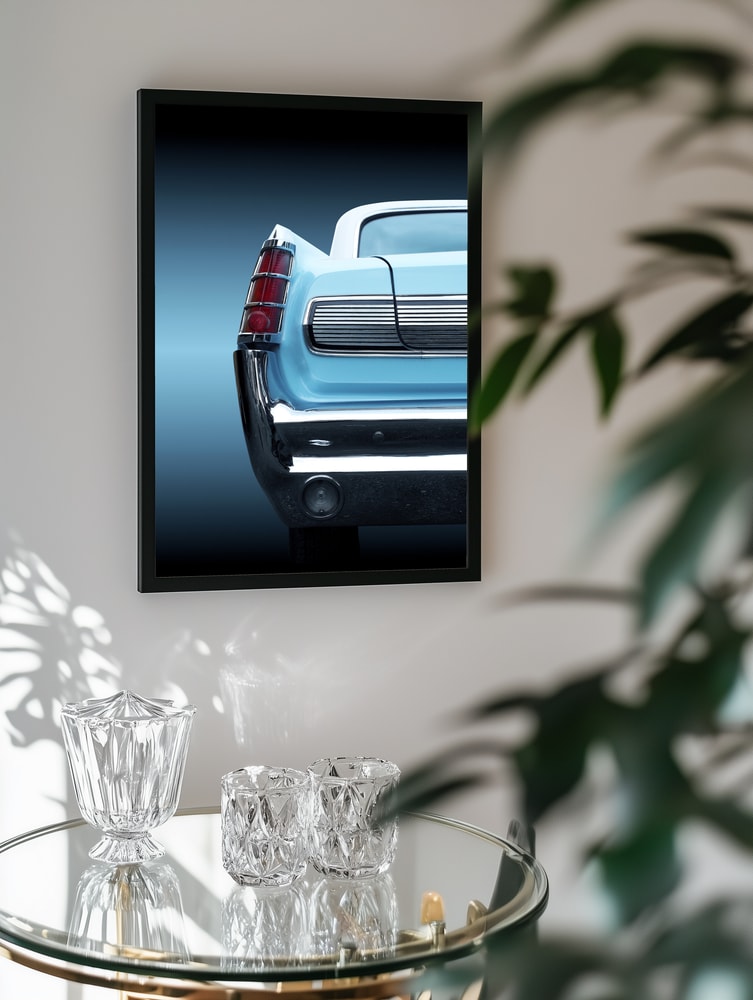 Sleek Blue Classic Car