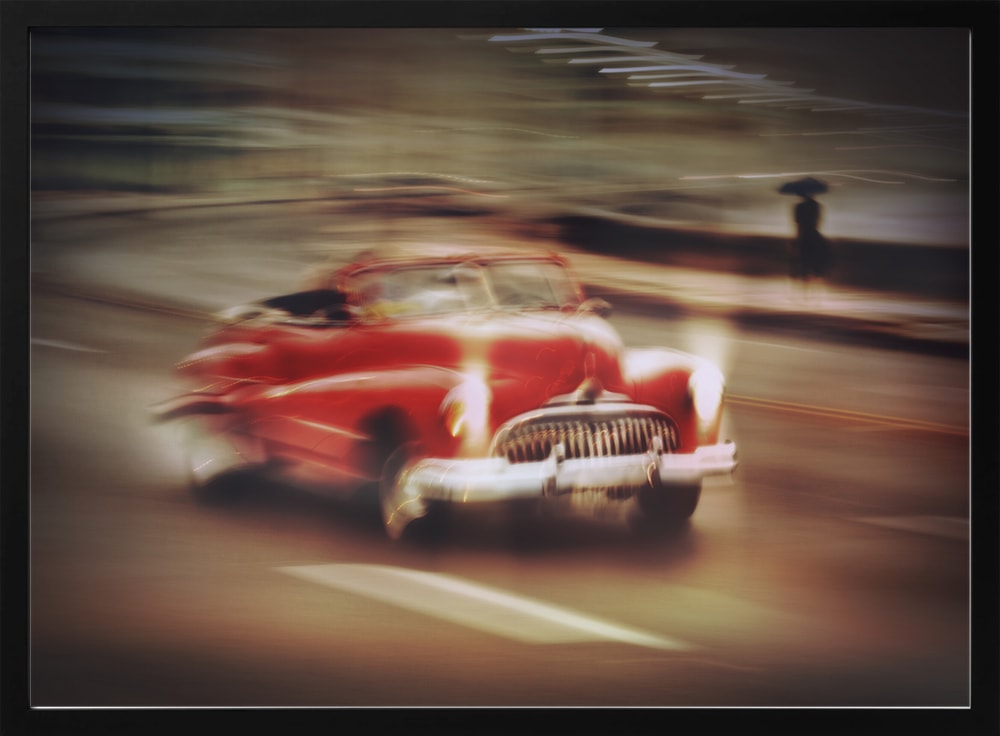 Classic Red Car Motion