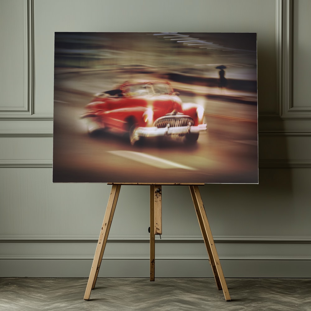 Classic Red Car Motion