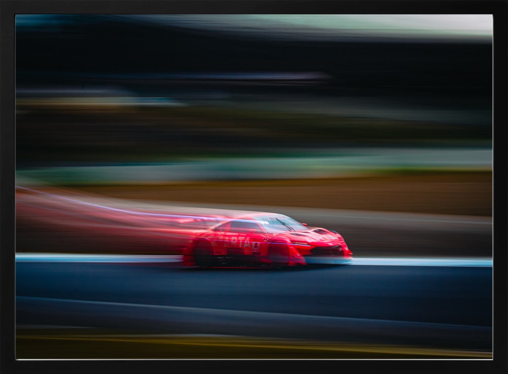 Speeding Red Race Car